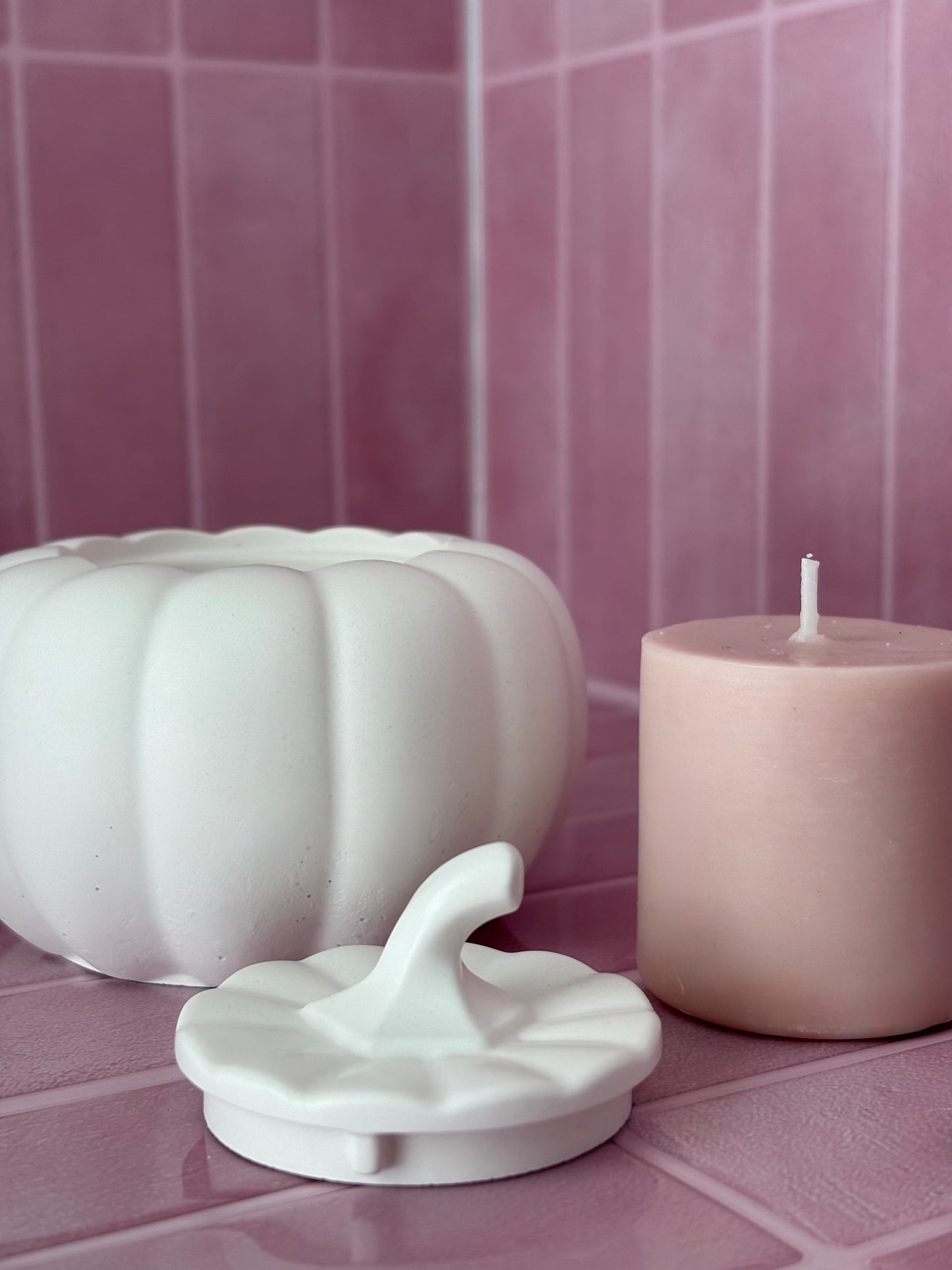 The Stone Pumpkin with Votive Candle