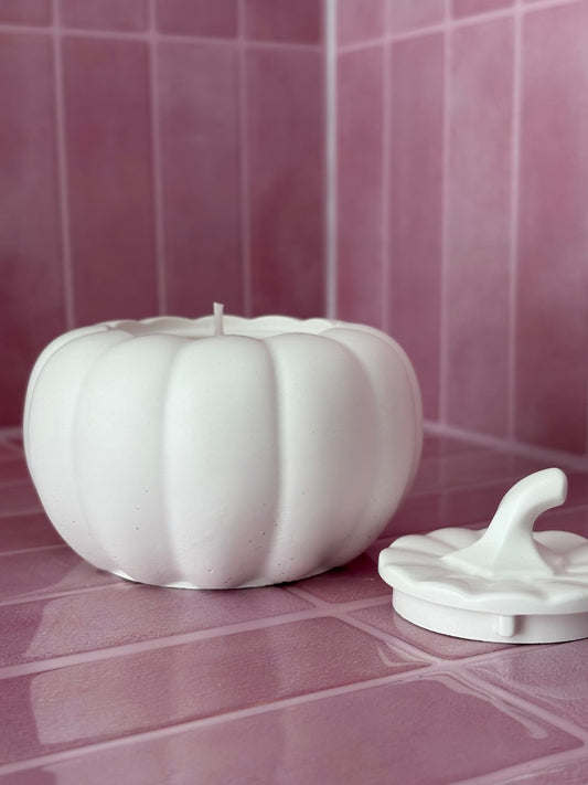 The Stone Pumpkin with Votive Candle