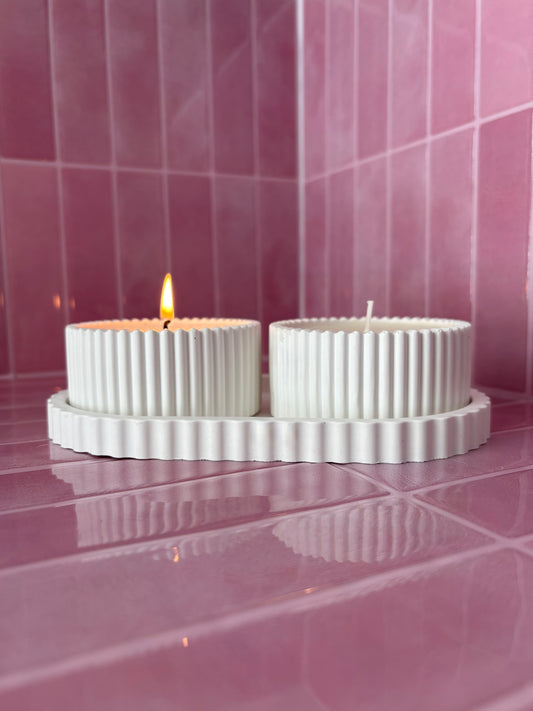 The Curved Stone Candle Set